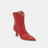 ANGEL BOOTIES RED LEATHER