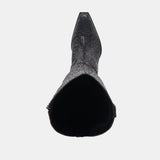 ARIANA CRYSTAL WIDE CALF BOOTS BLACK METALLIC CRYSTAL
