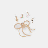 DANIE SNEAKERS WHITE LEATHER + GOLD BOW CHARM BUNDLE
