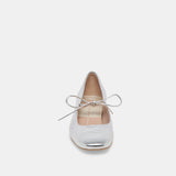 ARDIEN HEELS SILVER CRINKLE PATENT
