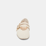 BAYLEE WIDE BALLET FLATS BONE PERFORATED SUEDE