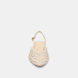 BIRDIE FLATS OFF WHITE WOVEN LEATHER