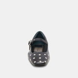 REYES STUD BALLET FLATS BLACK LEATHER