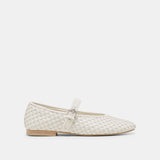 ROSLYN WOVEN BALLET FLATS TRUE WHITE WOVEN LEATHER