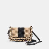 SEYCHELL HANDBAG BLACK NATURAL WOOD