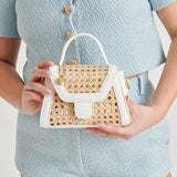 TROPEZ CROSSBODY WHITE NATURAL CANE