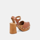 CLOVER HEELS COGNAC LEATHER