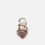 PAMLA MID WIDE HEELS CRANBERRY CRINKLE PATENT