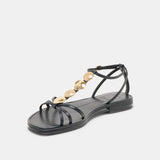 FAUN SANDALS BLACK LEATHER