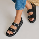 STARLA MESH SANDALS BLACK WOVEN MESH