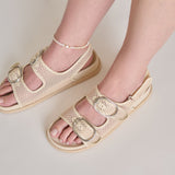 STARLA MESH SANDALS CREME WOVEN MESH