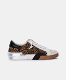 ZINA SNEAKERS TAN BLACK DUSTED LEOPARD SUEDE