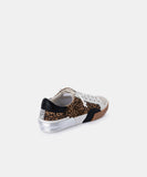 ZINA SNEAKERS TAN BLACK DUSTED LEOPARD SUEDE