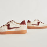 NOTICE STITCH SNEAKERS WHITE RED CALF HAIR